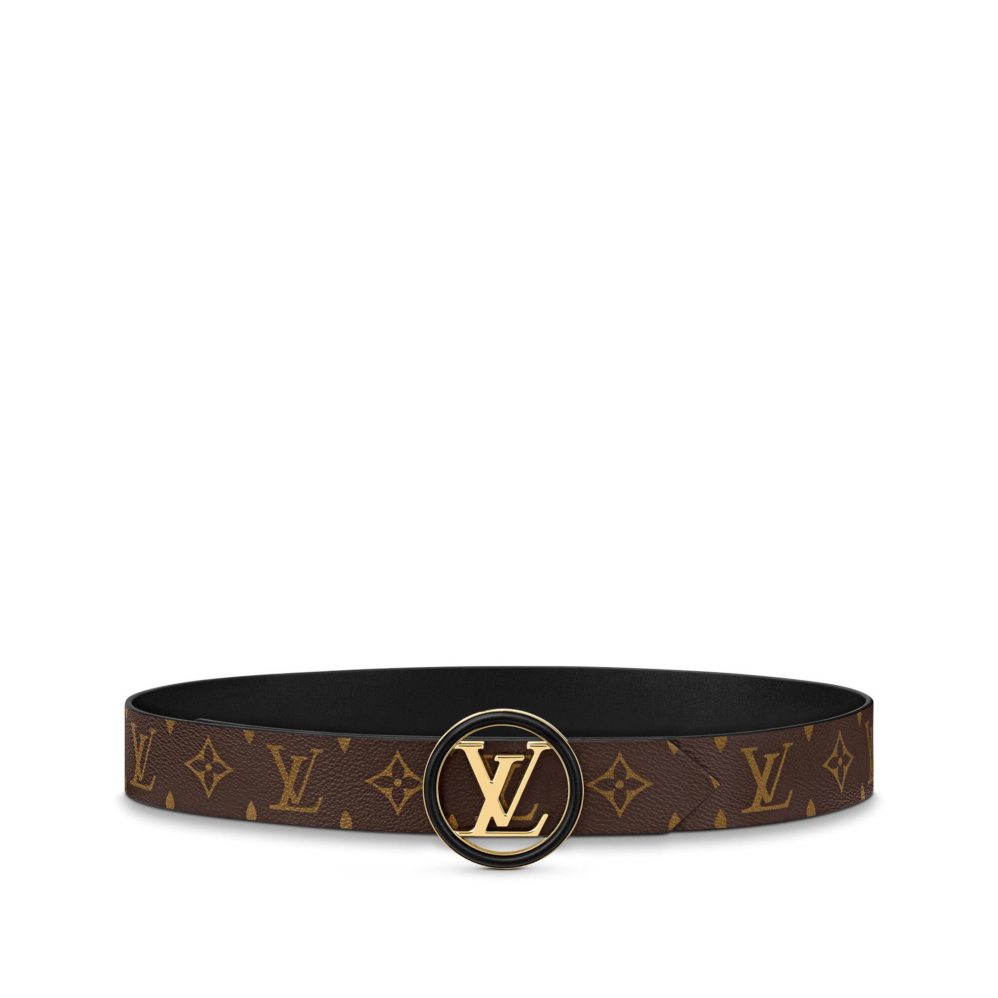 ルイヴィトン LOUIS VUITTON サンチュール・LVサークル 20MM M0300W モノグラム リバーシブル ベルト モノグラムキャンバス ブラウン 美品